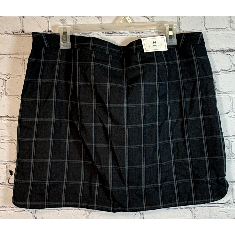 Gap Plaid Mini Skirt - Black Gray Checkered‎ Career Casual - Size 14